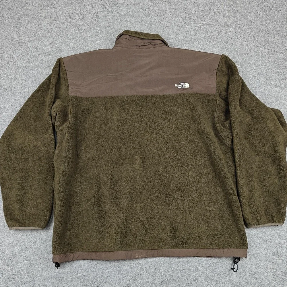 The North Face Jacket Mens‎ 2XL Green Polartec Fleece Zip Pockets Windbreaker